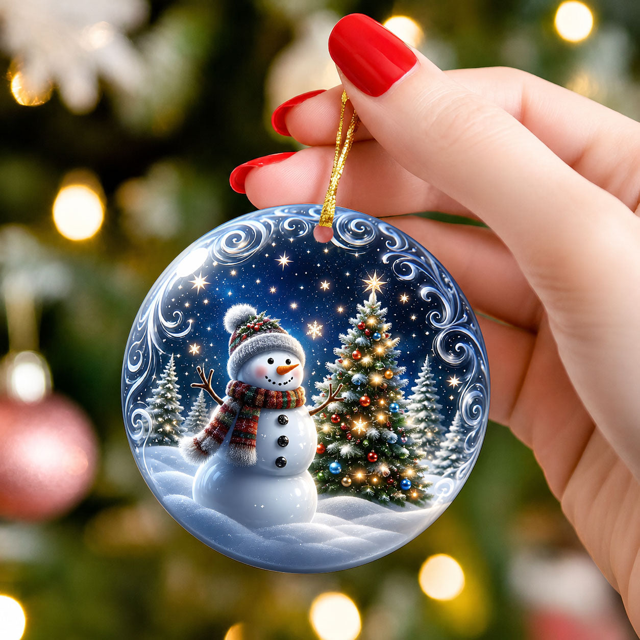 Blue Snowman Christmas Ornament 2026, Holiday Tree Decoration, Christmas Keepsake Ornament