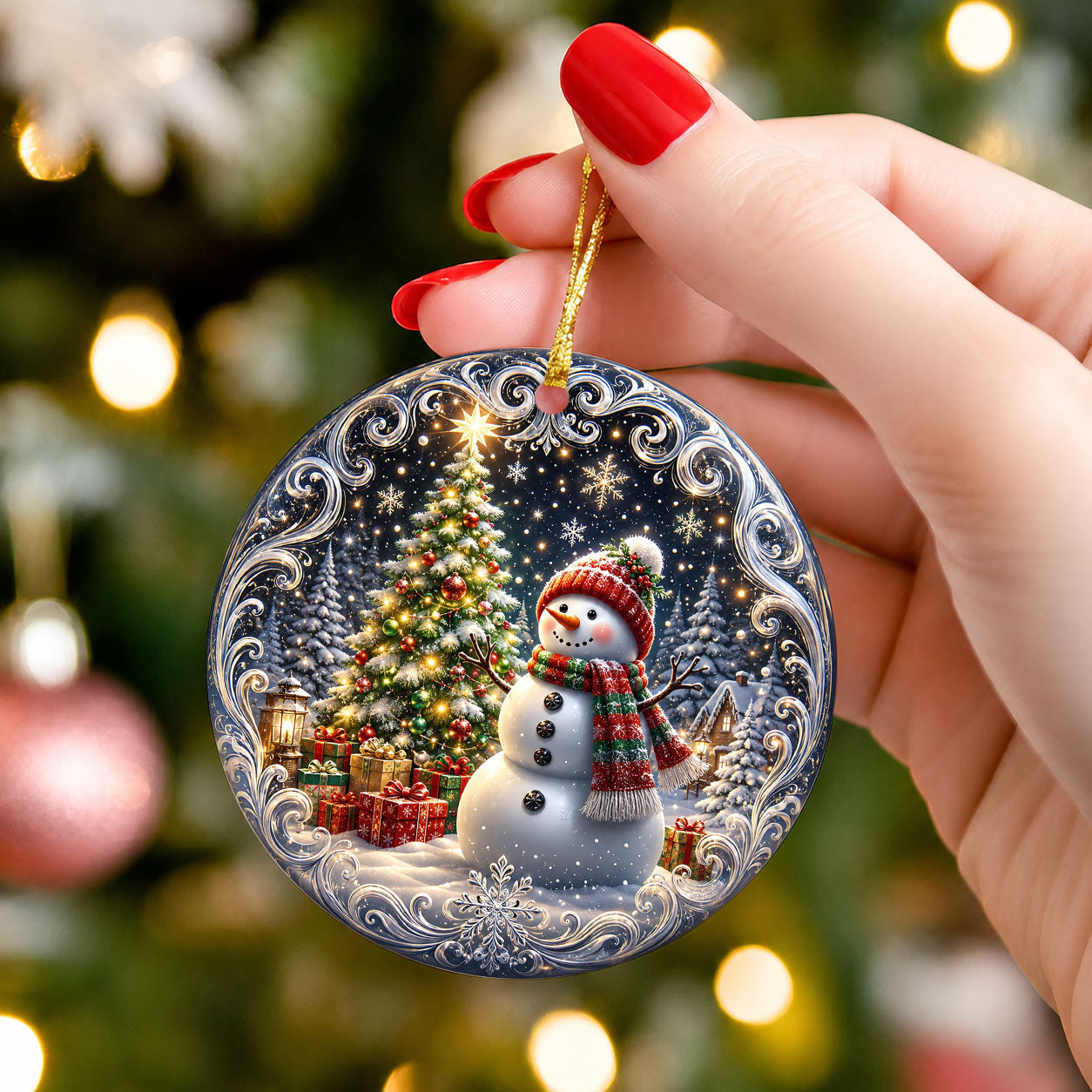 Blue Winter Christmas Ornament 2026, Snowman Tree Ornament, Holiday Keepsake Decoration, Christmas Gift