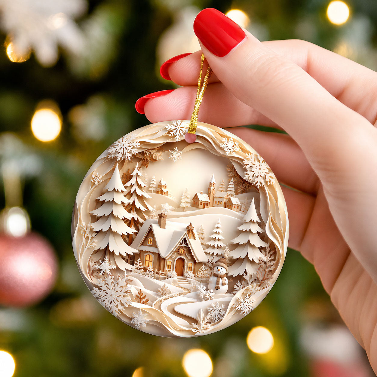 Snowman Holiday Ornament 2026, Winter Village Christmas Tree Ornament, Christmas Decoration