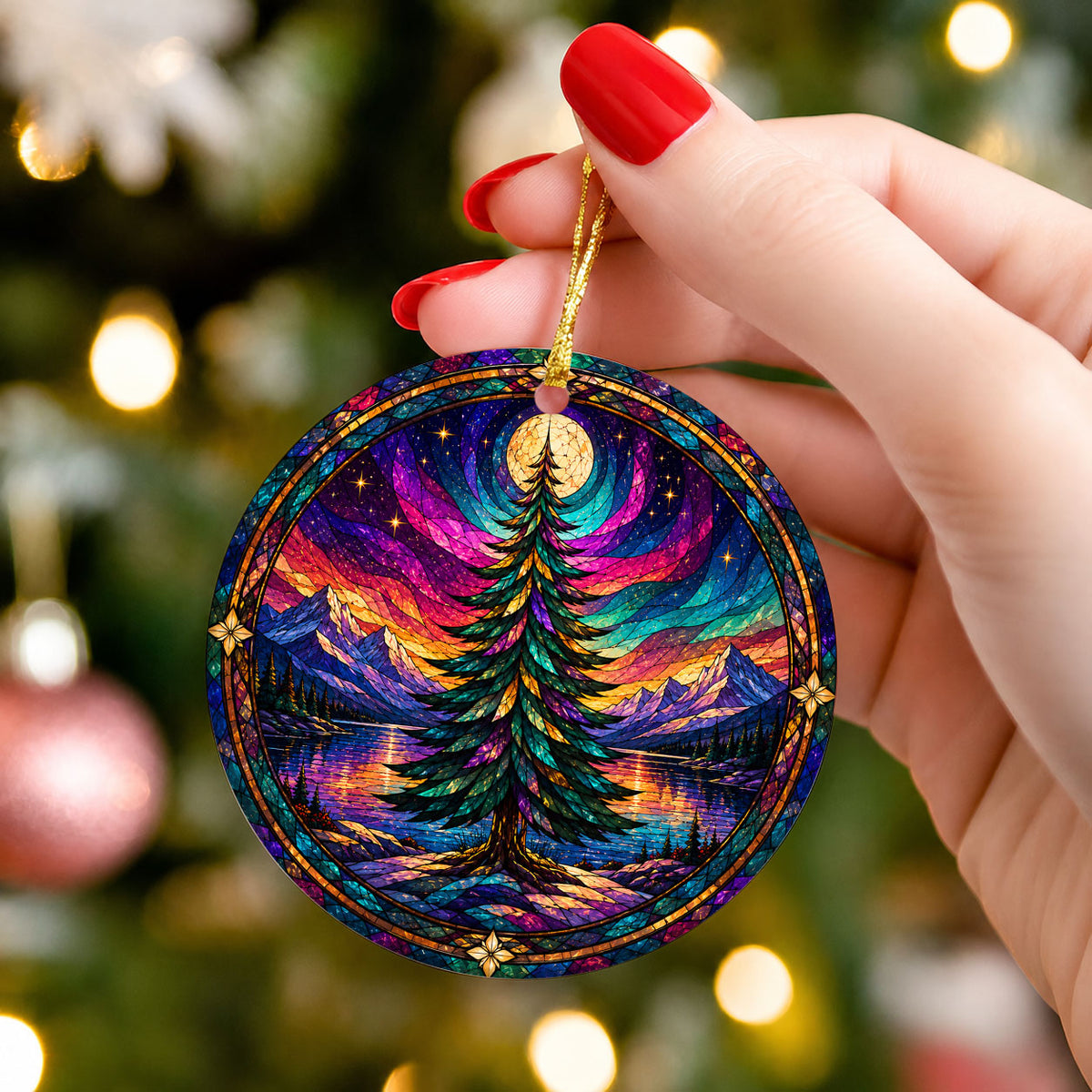 Northern Lights Holiday Ornament 2026, Christmas Tree Ornament, Aurora Landscape Decoration