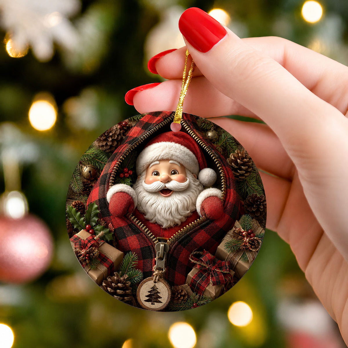 Christmas Ornament 2026 Santa Claus Design, Cute Holiday Tree Decoration, Xmas Keepsake Ornament