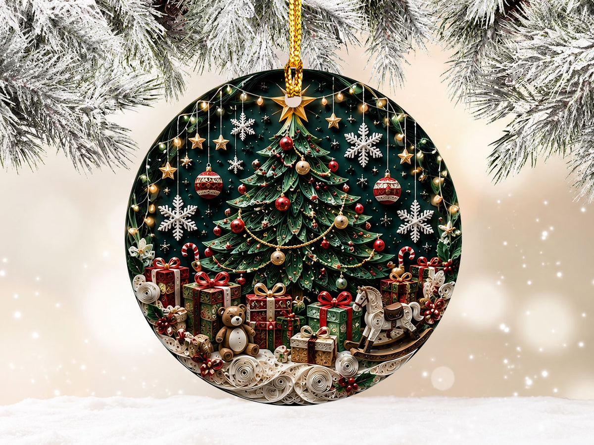 Christmas Tree Keepsake Ornament 2026, Elegant Ceramic Holiday Ornament, Festive Tree Decoration