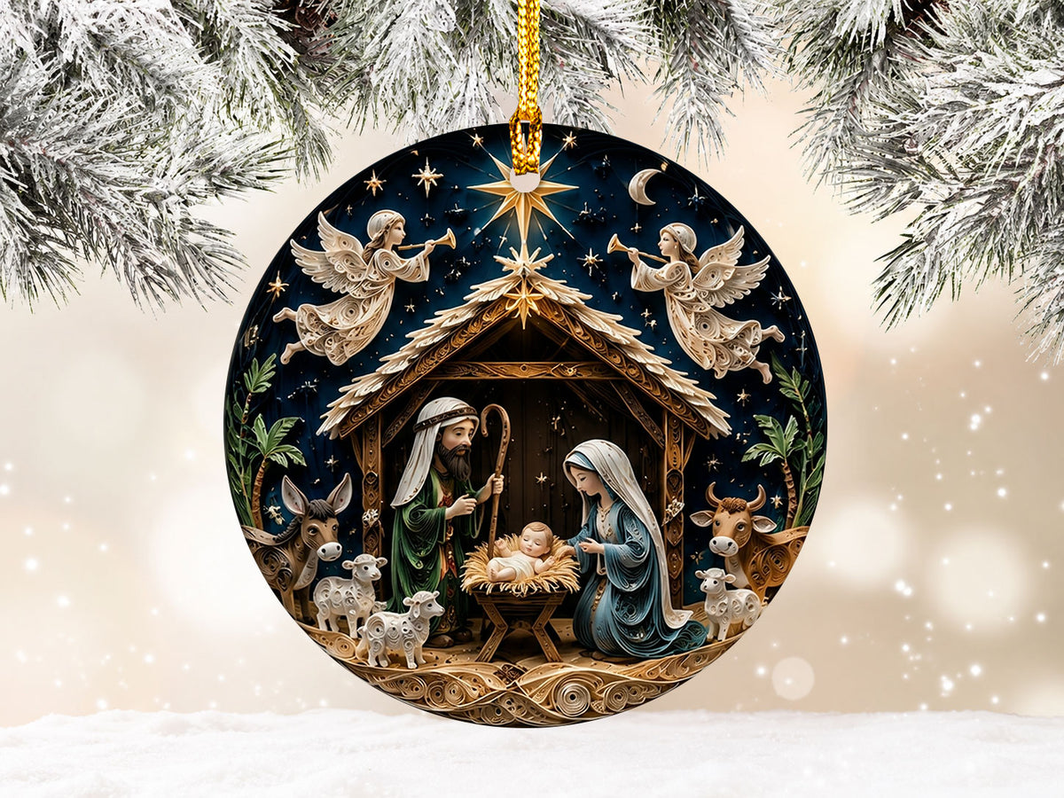Holy Family Christmas Ornament 2026, Nativity Ornament, Christian Tree Decor, Religious Christmas Gift, Jesus Birth Keepsake Ornament