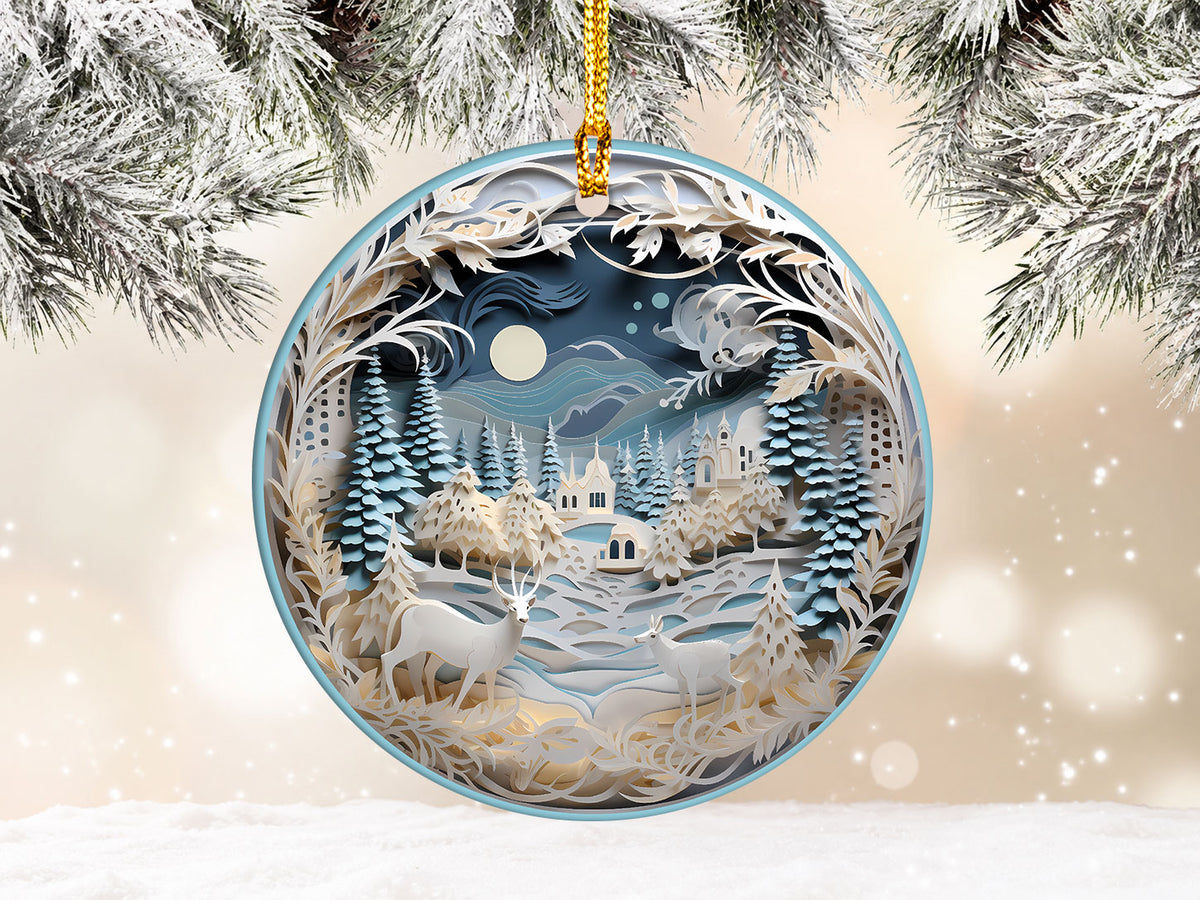 Winter Wonderland Christmas Ornament, Holiday Decor, Christmas Tree Decoration Festive Gift Idea