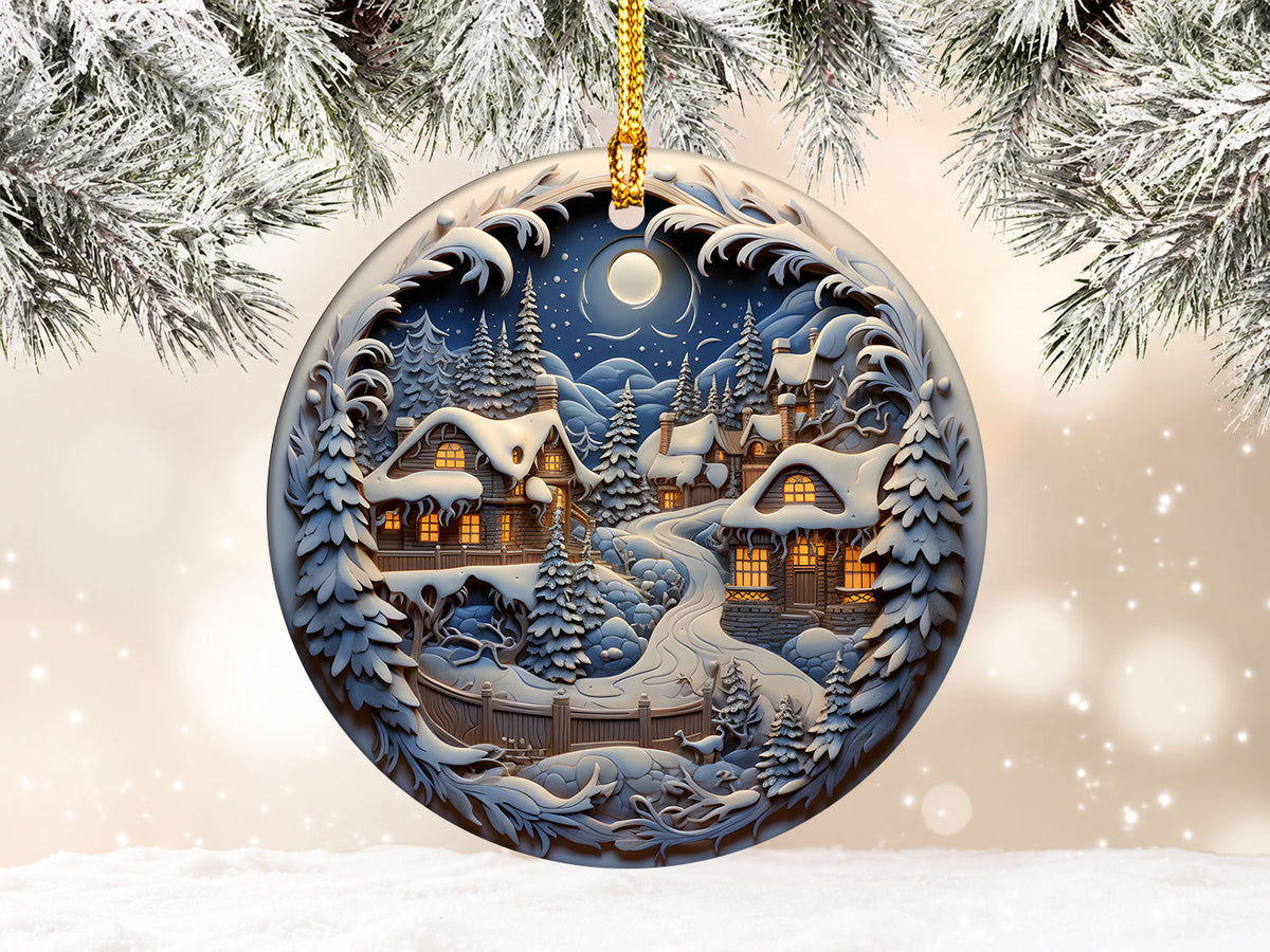 Snowy Mountain Village Ornament 2026, Christmas Ornament, Holiday Tree Decor, Xmas Keepsake, Christmas Gift for Family