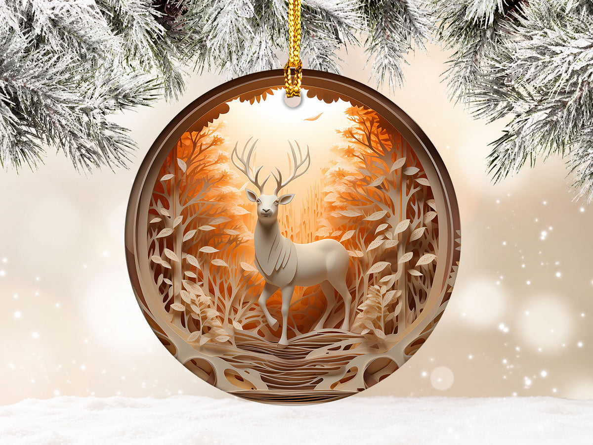 Majestic Forest Deer Ornament 2026, Christmas Tree Ornament, Holiday Keepsake Gift, Woodland Christmas Decor, Winter Gift Idea