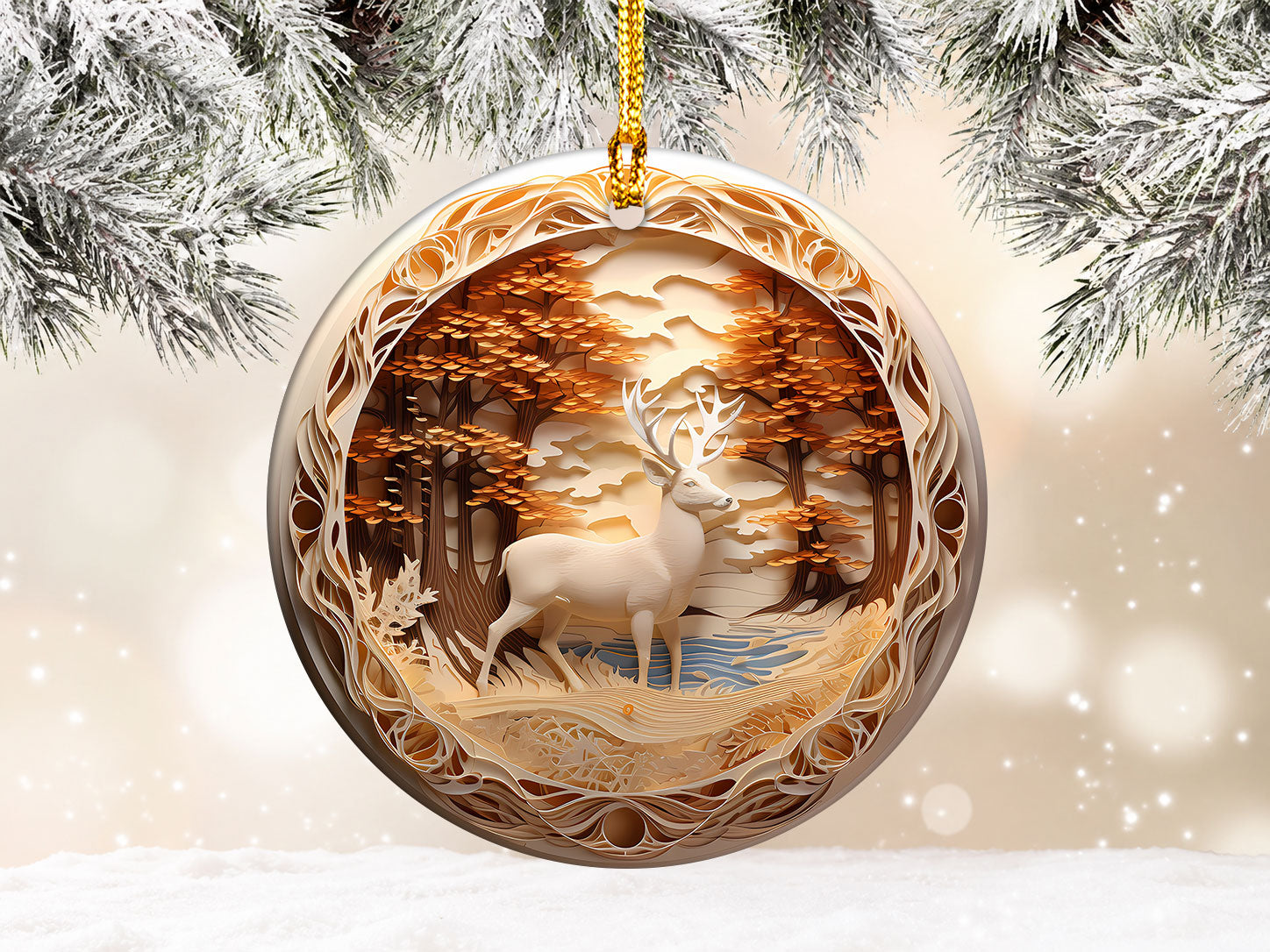 Autumn Forest Deer Ornament 2026, Christmas Tree Decoration, Holiday Keepsake, Rustic Christmas Gift, Seasonal Home Accent