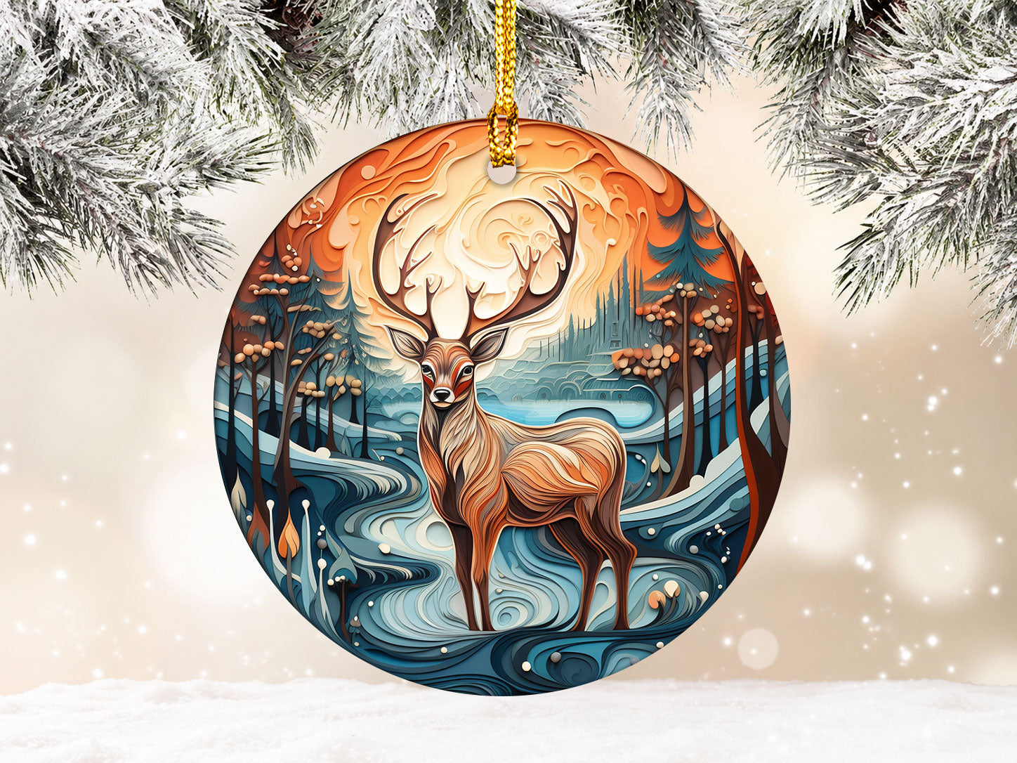 Paper Quilling Deer Ornament 2026, Christmas Ornament, Woodland Christmas Decor, Deer Christmas Gift, Holiday Keepsake, Nature Lover Gift