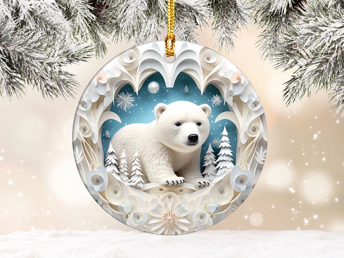 Polar Bear Christmas Ornament 2026, Arctic Bear Ornament, Winter Wildlife Tree Decor, Holiday Keepsake, Christmas Gift