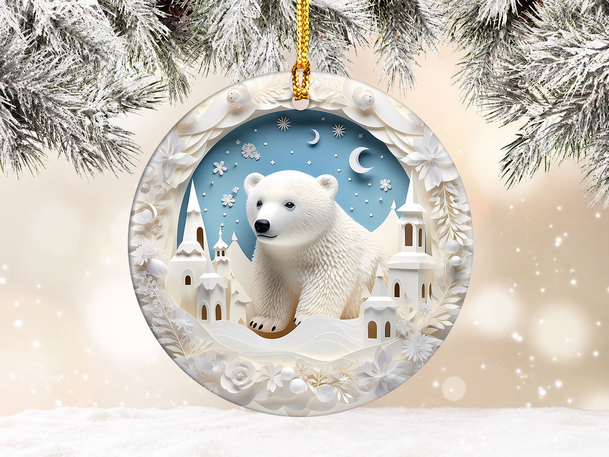 Cute Polar Bear Christmas Ornament, Arctic Winter Animal Decor, Christmas Tree Keepsake, Holiday Gift 2026, Seasonal Keepsake, Christmas Gift Idea