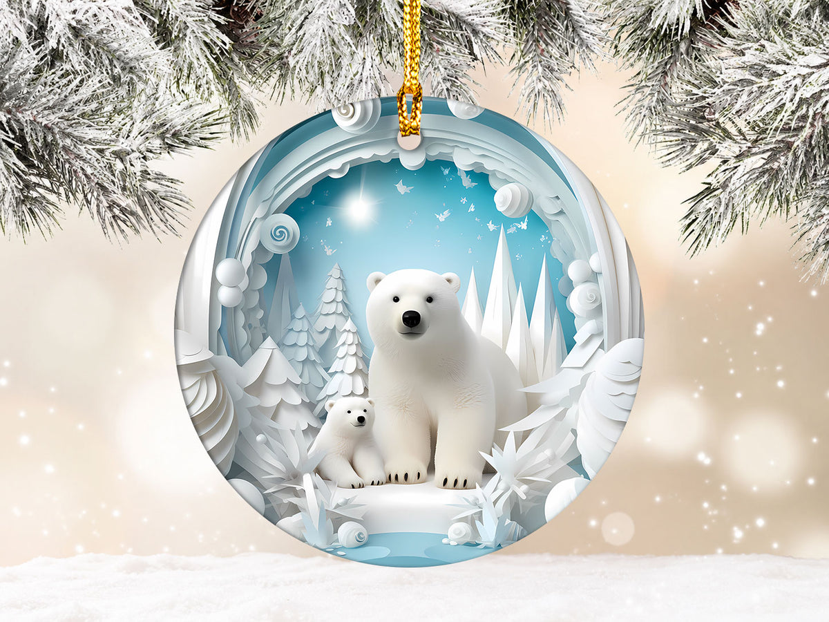 Baby Polar Bear Ornament 2026, Winter Animal Christmas Ornament, Arctic Holiday Decor, Christmas Keepsake