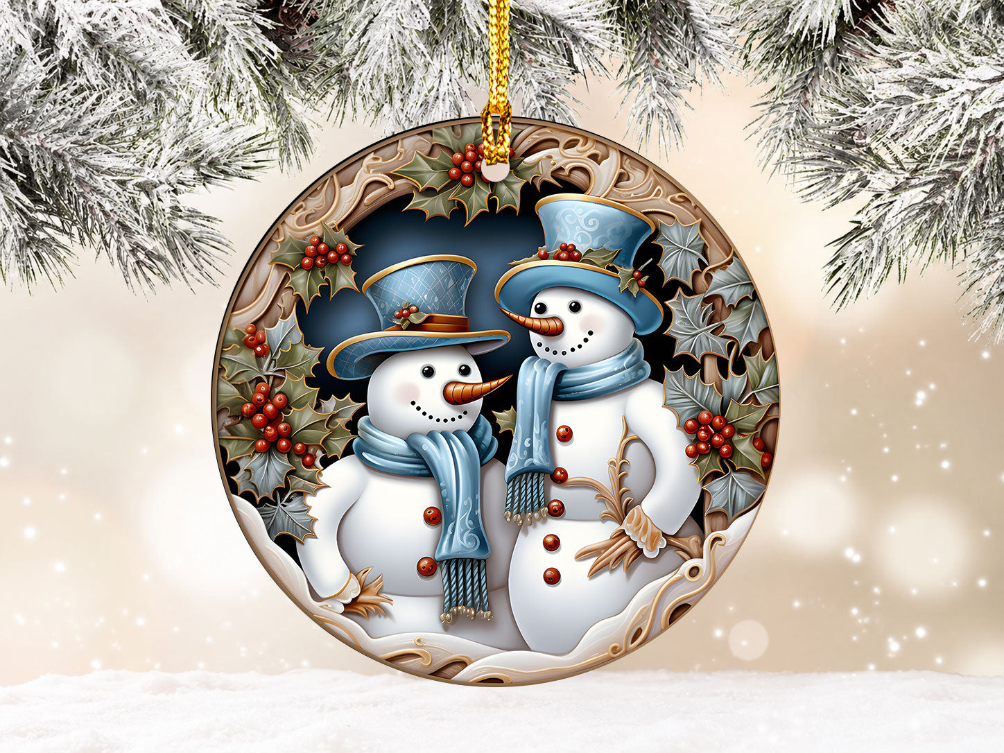 Snowman Christmas Ornament 2026, Winter Wonderland Ornament, Snowman Tree Decoration, Holiday Keepsake
