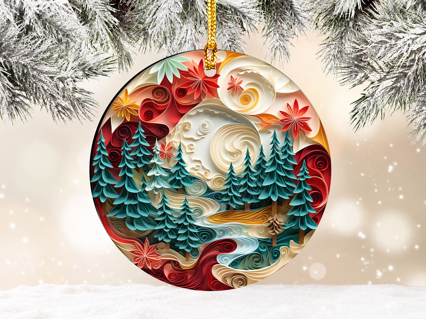 2026 Christmas Ornament, Winter Village Ornament, Christmas Keepsake Gift, Holiday Tree Decoration, Xmas Decor, Snowy Village