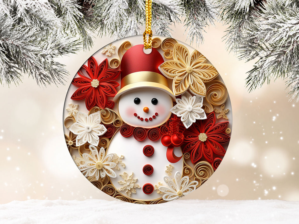 Christmas Ornament 2026, Festive Snowman Ornament, Christmas Decor, Holiday Keepsake, Xmas Gift, Tree Decoration