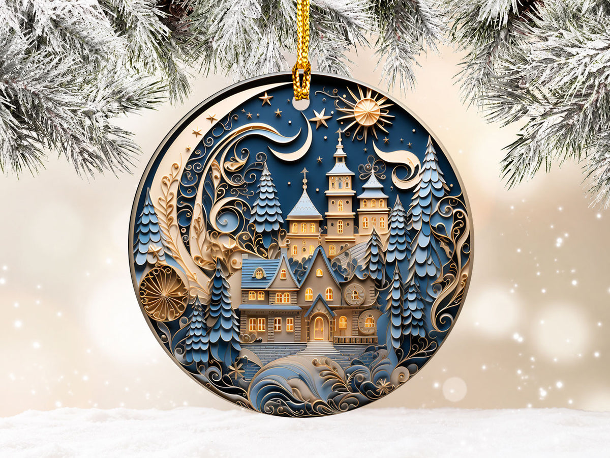 Christmas Ornament, Charming Christmas Village Ornament, Holiday Gift, Winter Keepsake, Xmas Tree Decoration
