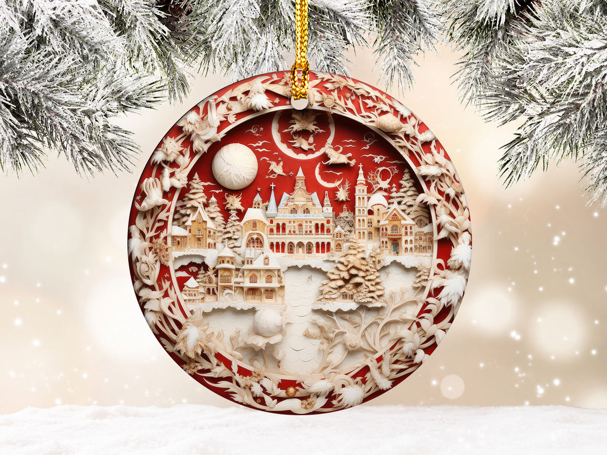 Elegant Christmas Tree Ornament 2026, Ceramic Holiday Ornament, Festive Christmas Decoration, Tree Keepsake Gift for Christmas Lovers