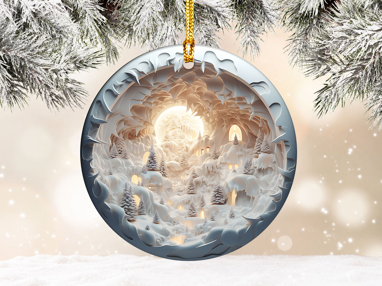 Festive Christmas Tree Ornament 2026, Ceramic Christmas Decoration, Holiday Tree Keepsake Gift, Elegant Winter Ornament