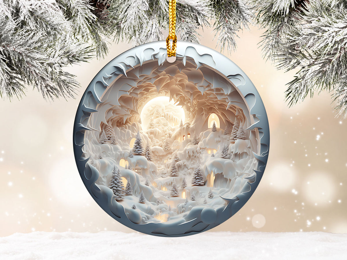 Festive Christmas Tree Ornament 2026, Ceramic Christmas Decoration, Holiday Tree Keepsake Gift, Elegant Winter Ornament