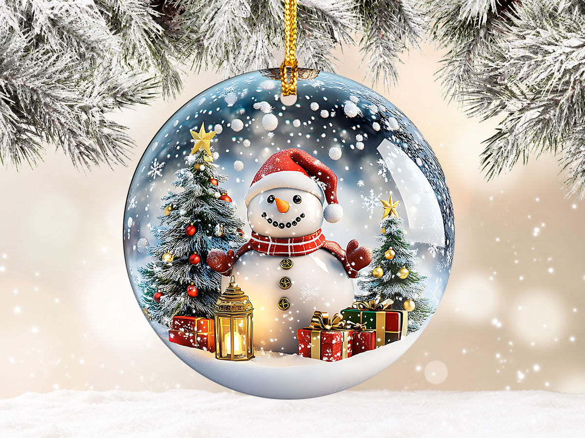 Christmas Snowman Ornament 2026, Cute Winter Ceramic Ornament, Holiday Tree Decoration, Christmas Keepsake Gift for Friends and Family