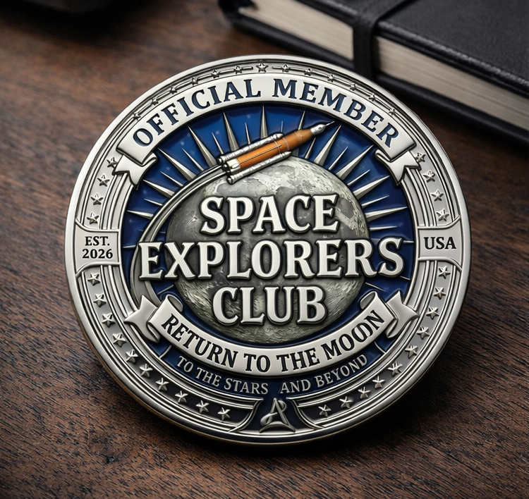 USA 250th Anniversary Commemorative Coin America Returns to The Moon Artemis II Mission, Space Enthusiast Gift