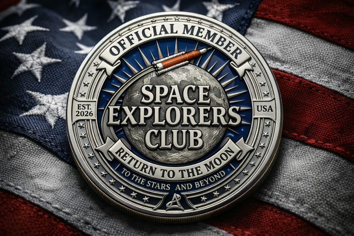 USA 250th Anniversary Commemorative Coin America Returns to The Moon Artemis II Mission, Space Enthusiast Gift