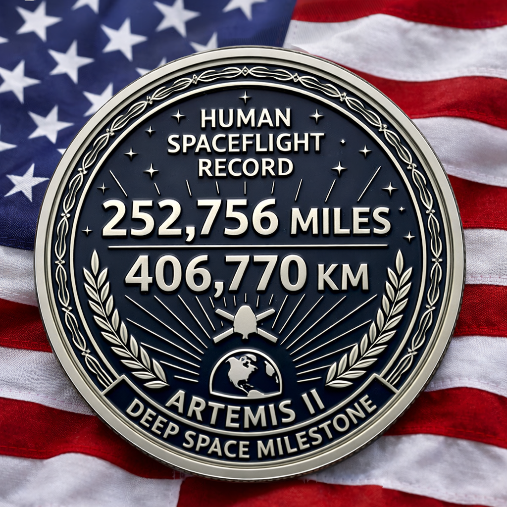 Artemis II Space Mission Commemorative Coin, Space Enthusiast Gift, Orion Spacecraft UV Printed Challenge Coin, Moon Landing Memorabilia