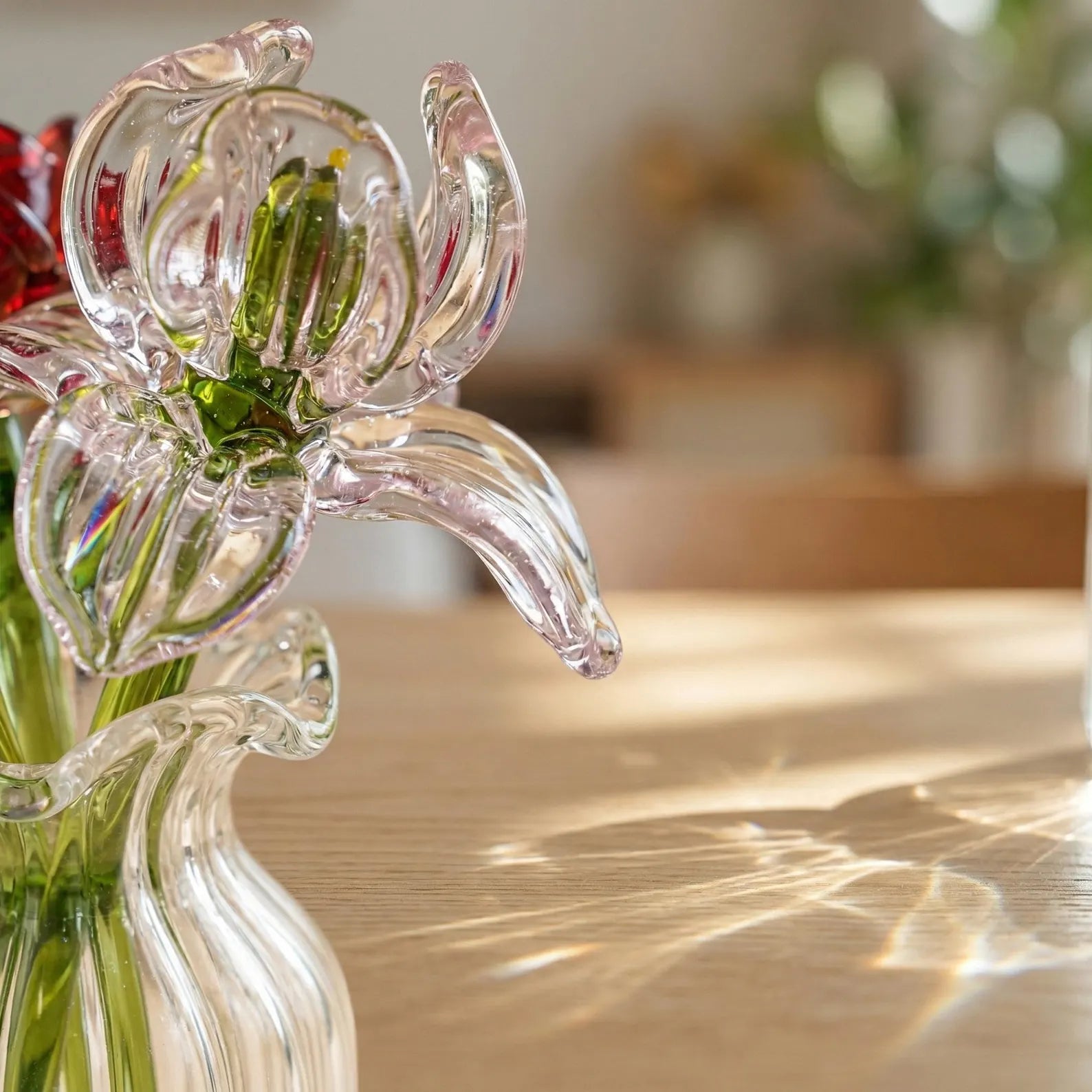 Personalized Glass Birth Flower, Hand Blown Birth Flower Bouquet, Spring Flower, Birthday Gift for Mom, Mother's Day Gift, Home Decor