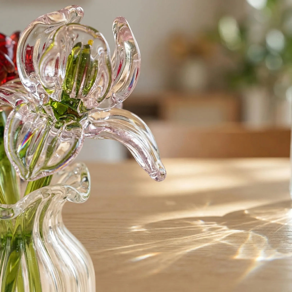 Personalized Glass Birth Flower, Hand Blown Birth Flower Bouquet, Spring Flower, Birthday Gift for Mom, Mother's Day Gift, Home Decor
