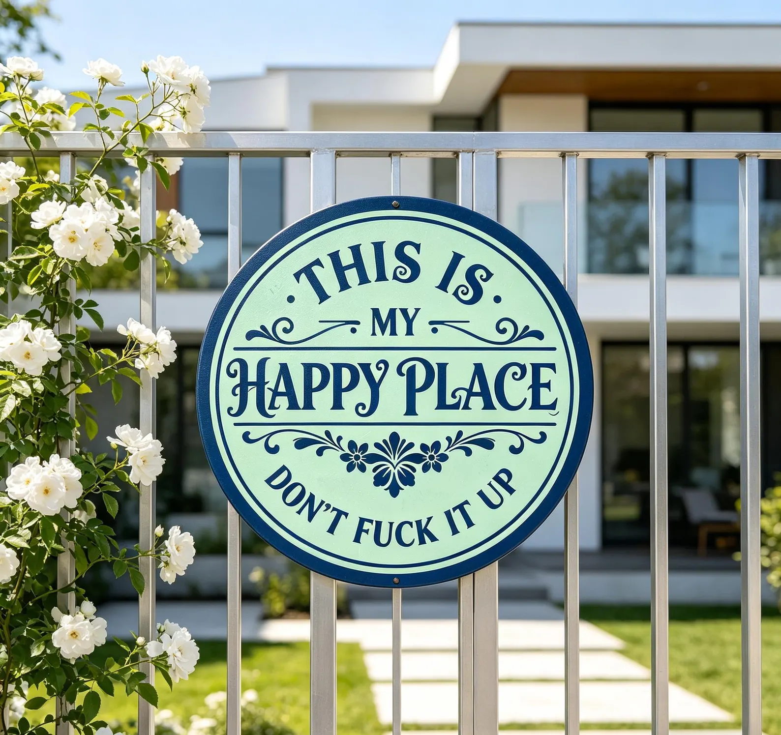 This Is My Happy Place Metal Sign, Patio Garden Sign, Gift For Garden Lover