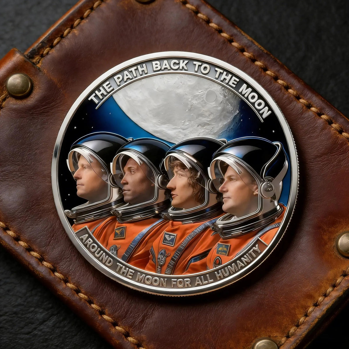Artemis II Space Mission Commemorative Coin, Space Enthusiast Gift, Orion Spacecraft UV Printed Challenge Coin, Moon Landing Memorabilia