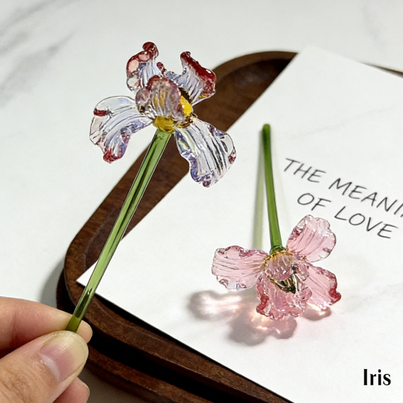 Personalized Glass Birth Flower, Hand Blown Birth Flower Bouquet, Spring Flower, Birthday Gift for Mom, Mother's Day Gift, Home Decor