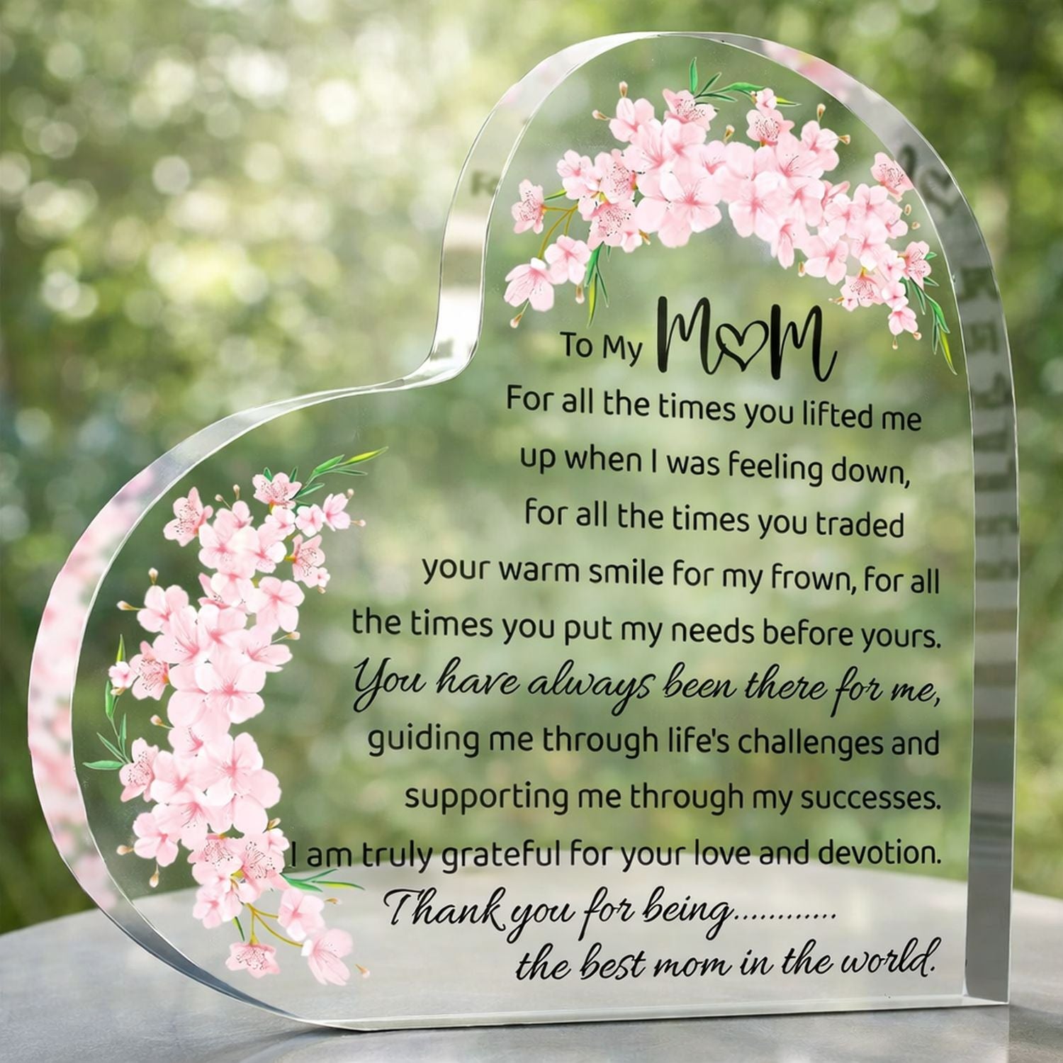 To My Mom Personalized Acrylic Plaque, Thank You Mom Heart Plaque, Mother's Day Gift, Birthday Gift For Mom, Custom Mom Gift, Mom Keepsake